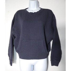 All In Motion Sweatshirt Womens Small Blue Quilted Crew Neck Front Pocket